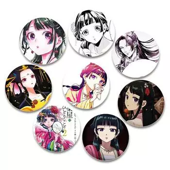 32/44/58 мм аниме-броши «Дневники аптекаря» на рюкзаке, круглая булавка, симпатичная для рюкзака, одежды, аксессуаров, коллекции, значка, украшения для шляпы 32mm
