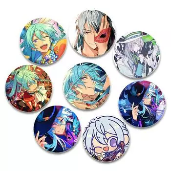 32/44/58 мм Аниме Ensemble Stars Pin Мультяшная фигурка Wataru Hibiki Брошь Креативный милый художественный значок для рюкзака Декор Фанаты Коллекция Подарки 32mm