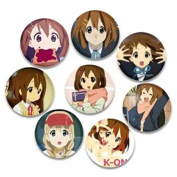 32/44/58 мм Аниме K-ON! Булавки ручной работы, круглые, мультяшные, милые, застегивающиеся броши для рюкзака, одежды, аксессуаров, украшений для коллекции аниме 32mm