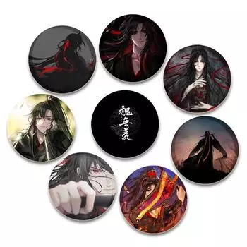 32/44/58 мм аниме Mo Dao Zu Shi Брошь Вэй Усянь Значок Ручной Работы Жестяная Булавка Нагрудник для Рюкзака Одежда Ювелирные Изделия Аксессуары Подарки 32mm