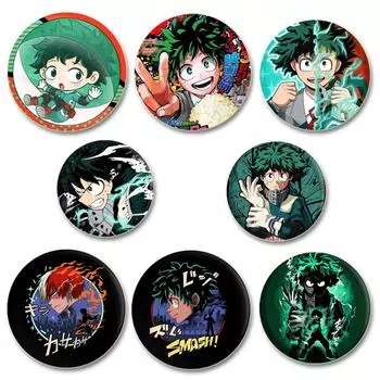 32/44/58 мм аниме Моя геройская академия брошь Мидория Изуку Бакугоу Кацуки Тодороки Шото мультфильм значок аксессуары ювелирные изделия подарок ручной работы круглые булавки 32mm