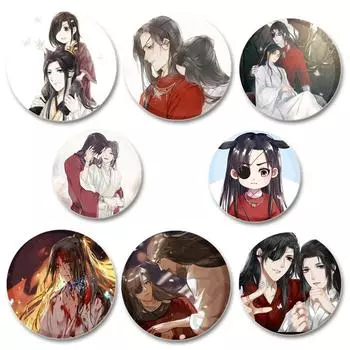 32/44/58 мм аниме Небесный чиновник благословение значок Хуа Чэн/Се Лянь мультфильм броши ручной работы милые эмалированные булавки для ювелирных изделий подарочный аксессуар 32mm
