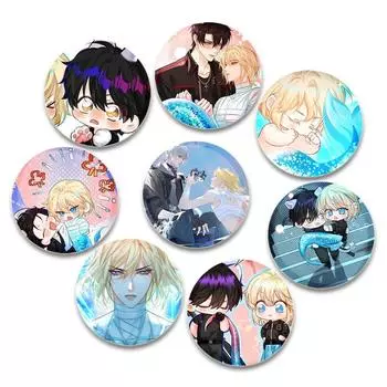 32/44/58 мм брошь «Падающий русал» для рюкзака BL, аниме-фигурка, бай-чуньян, значок на лацкан, мультяшный косплей, значок, аксессуар, одежда, украшение 32mm