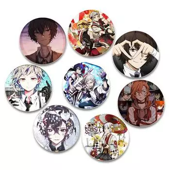 32/44/58 мм Броши Bungo Stray Dogs, манга, значок для косплея, значки ручной работы в стиле аниме на лацкан, рюкзак, одежда, ювелирные изделия, аксессуары, подарок 32mm