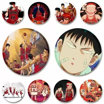 32/44/58 мм булавки ручной работы в стиле аниме, Kaede, Rukawa, Ryota, Miyagi, Hisashi, Mitsui, Kawaii, броши-фигурки для сумки, одежды 32mm(1.25in)