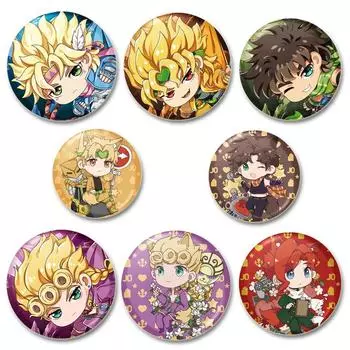 32/44/58 мм булавки в стиле аниме «Невероятные приключения ДжоДжо» для рюкзаков круглые броши креативный мультяшный рисунок Джотаро Куджо Джонатан значки подарки 32mm