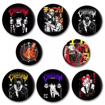 32/44/58 мм Denji Pochita Makima мультфильм эмалевые значки бензопила аниме броши рюкзак шляпа ювелирные изделия аксессуары значок фанаты подарок 32/44/58 мм 32mm