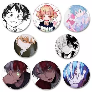 32/44/58 мм Фанаты Коллекции Аниме Моя геройская академия Броши Мидория Изуку/Бакуго Кацуки/Тодороки Шото Значок на рюкзак Мультяшные значки на лацкан 32mm