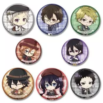 32/44/58 мм Фанаты Коллекции Мультфильм Банго Броши Броши Вооруженное детективное агентство Дадзай Осаму Значок на шею для рюкзака Ювелирные изделия Подарки 32mm