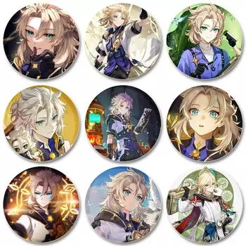 32/44/58 мм Genshin Impact Albedo Pin ручная работа брошь для одежды мультяшный косплей значок украшение на рюкзак ювелирные изделия подарок 32mm