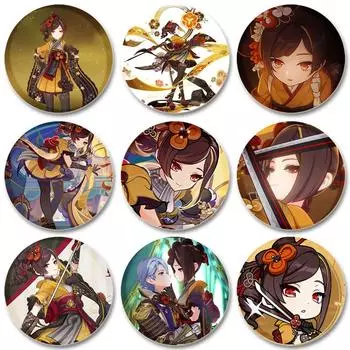 32/44/58 мм Genshin Impact Chiori значок модная круглая жесть брошь булавки для одежды рюкзак ювелирные аксессуары 32mm