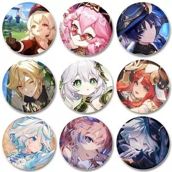 32/44/58 мм Genshin Impact Pin ручная работа брошь для одежды мультяшный косплей значок украшение на рюкзак ювелирные изделия подарок 32mm