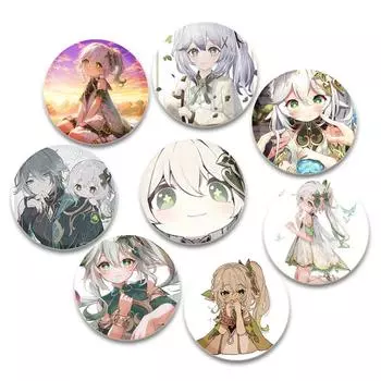 32/44/58 мм Genshin Impact Tinplate Pin Круглые броши с изображением мультфильма Nahida для рюкзака, одежды, аксессуаров, аниме-коллекций, значков, украшений для шляп 32mm