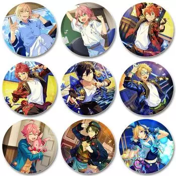 32/44/58 мм Idol Fantasy Festival Anime Ensemble Stars Круглая брошь на лацкан одежды Булавка Сувенирная мягкая пуговица Декоративная шляпа 32mm