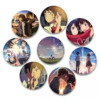 32/44/58 мм Эмалевая булавка с героями мультфильмов Миямидзу Мицуха/Тачибана Таки Броши для украшения одежды и сумок Круглый значок на рюкзаке Ювелирные изделия 32mm