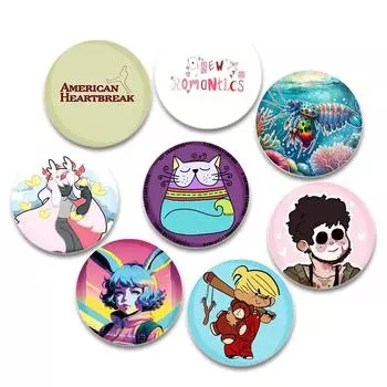 32/44/58 мм Клубничная закуска на лацкан Значок Loof Planet Мудрый кот Брошь для рюкзака Одежда ручной работы Эмалевые булавки Аниме Ювелирные изделия Подарки 32mm