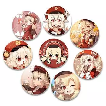 32/44/58 мм круглая мультяшная забавная застегивающаяся брошь для рюкзака, аксессуаров для одежды, аниме-значка Genshin Impact, украшения для шляпы 32mm