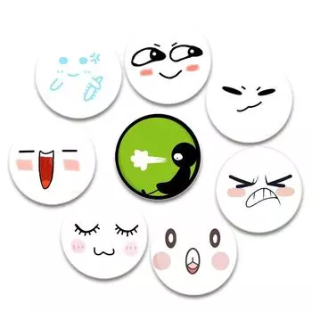 32/44/58 мм Милый значок с улыбкой на лице Счастливый и злой броши-защелки для рюкзака Одежда Аксессуары Аниме Коллекция Шляпа Украшения Булавки 32mm