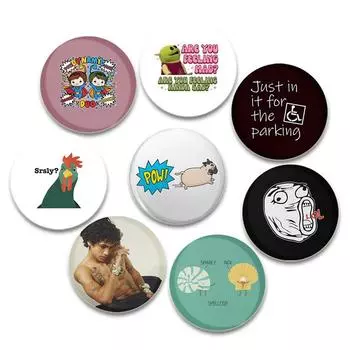 32/44/58 мм мультяшная девушка значок на лацкан улитка медуза катающийся кролик креативный текст брошь для рюкзака одежда украшения ручной работы подарки 32mm