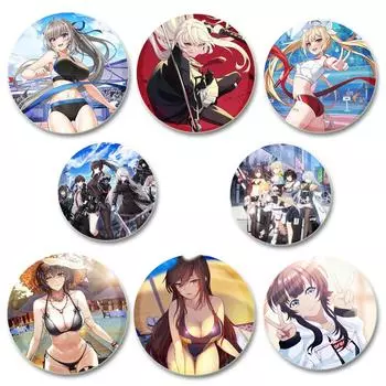 32/44/58 мм поп-аниме игра встречная сторона броши на рюкзак мультяшная фигурка лацкан значок сплав круглый мультяшный значок подарки ювелирные изделия аксессуар 32mm