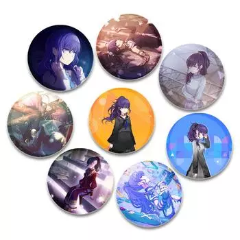 32/44/58 мм проект SEKAI аниме Asahina Mafuyu металлическая брошь сумка декор коллекция милая девушка мультфильм булавка на лацкан подарки друзьям 32mm
