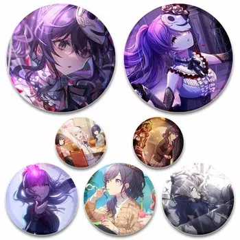 32/44/58 мм Проект SEKAI Аниме Броши на рюкзаке Мультфильм Идол Асахина Мафую Значок Круглые Булавки для одежды Аксессуары для шляп Ювелирные изделия 32mm(1.26inch)