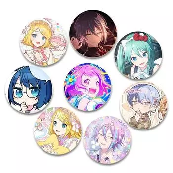32/44/58 мм проект Sekai булавка круглая мультяшная милая защелкивающаяся брошь для рюкзака одежда аксессуары аниме коллекция значок шляпа украшение подарок 32mm