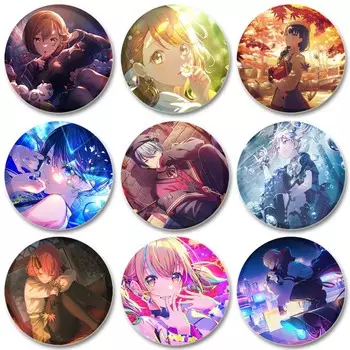 32/44/58 мм проект SEKAI круглая брошь одежда сумка булавка для лацкана сувенир мягкая пуговица декоративный значок для шляпы 32mm