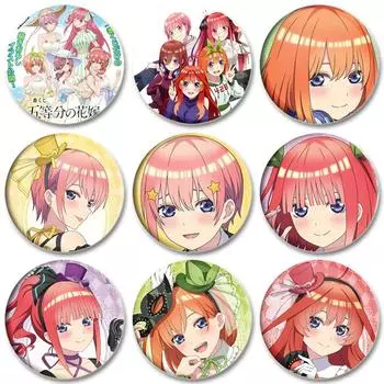 32/44/58 мм Quintessential Quintuplets Pin Handmade Brooch для одежды Cartoon Cosplay Badge Украшение для рюкзака Ювелирные изделия Детский подарок 32mm