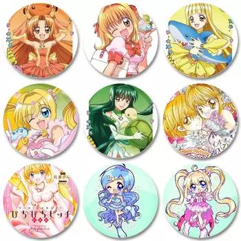 32/44/58 мм Русалка Мелодия Пичи Булавка Ручная работа Брошь для Одежды Мультфильм Косплей Значок Украшение Рюкзака Ювелирные Изделия Подарок 32mm