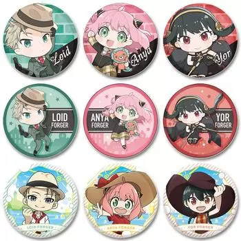 32/44/58 мм семейная брошь шпиона, круглая жесть, значок для одежды, рюкзак, ювелирные аксессуары, шляпа, подарок 32mm