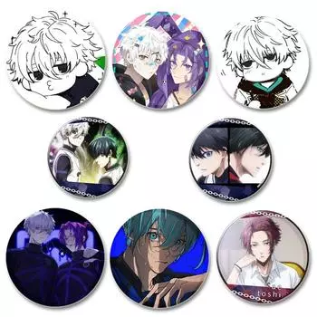 32/44/58 мм синяя брошь с HD-принтом, значок в виде аниме-фигурки из мультфильма Hyoma Chigirl Seishiro Nagi, круглые броши-булавки на лацкан, ювелирные изделия в подарок 32mm