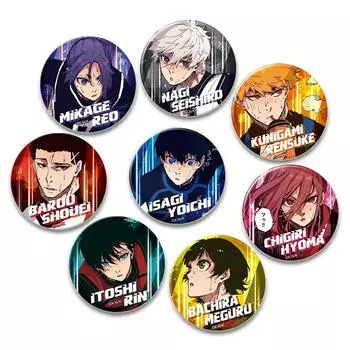 32/44/58 мм синяя булавка с замком из жести с изображением персонажа мультфильма Бачира Мегуру Сейширо Наги Рео Микаге, брошь, значок, аксессуар, подарок фанатам 32mm