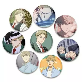 32/44/58 мм SPYFAMILY Брошь круглая эмалевая булавка для рюкзаков декоративный значок из мультфильма модные украшения аксессуары для фанатов подарок Loid Forger 32mm
