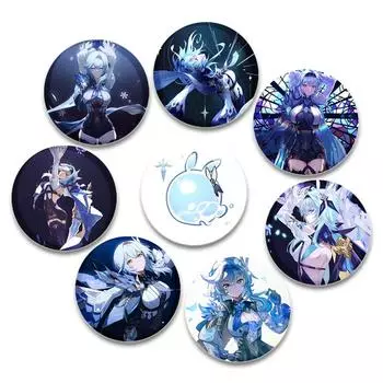 32/44/58 мм значки Eula аниме Genshin Impact броши ручной работы игровые персонажи значки на лацкан креативные значки с мультяшными фигурками аксессуары подарок 32mm