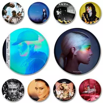 32/44/58 мм значок для обложки поп-альбомов, броши ручной работы из жести и пластика, изысканные эмалевые булавки для одежды, аксессуаров для рюкзака, шляпы 32mm(1.26in)