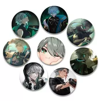 32/44/58 мм значок Genshin Impact, броши ручной работы на одежду, рюкзак, аксессуары для косплея, брошь Alhaitham, мультяшные значки на лацкан, подарки 32mm