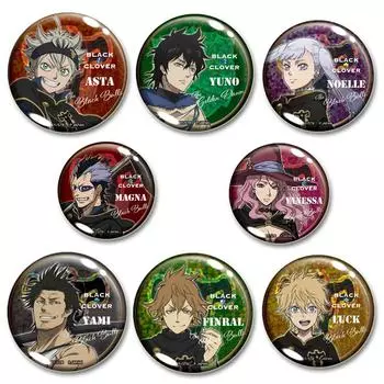32/44/58 мм значок в мультяшном стиле черный клевер броши на рюкзак одежда ручная работа круглые эмалированные булавки для ювелирных изделий подарочные аксессуары 32mm