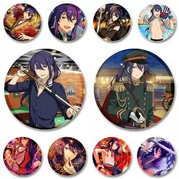 32/44/58MM Tinplate Brooch Ensemble Stars SOUMA KANZAKI Round Pins Cute Cartoon Badge for Backpacks Clothing Accesoory Jewelry 32mm(1.26in)