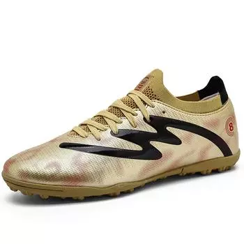 32-45 Мужские футбольные бутсы резиновые мягкие подошвы короткие гвозди искусственный газон кожа молодежные детские футбольные бутсы 32 чёрный