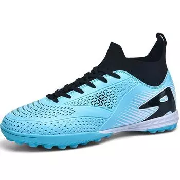 32-47 Детские футбольные бутсы Резиновая мягкая подошва Короткие гвозди Искусственный газон Кожаные футбольные бутсы для молодежи Детские спортивные футбольные бутсы большого размера для мужчин 32 белый