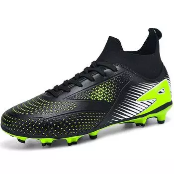 32-47 детские мужские футбольные бутсы большого размера с высоким верхом и длинными гвоздями, противоскользящие футбольные бутсы для улицы 32 белый