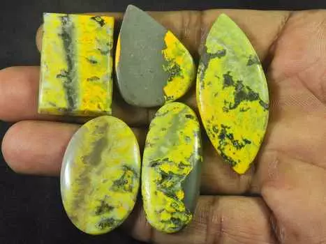 32-48MM Natural Bumblebee Jasper Mix 5Pcs Cabochon Loose Gemstone Lot 171Cts RQ-2141