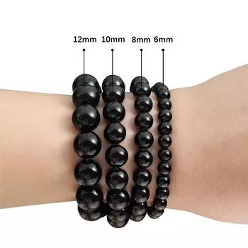 32-62 шт., бусины из натурального камня, круглые бусины из черного обсидиана для изготовления ювелирных изделий, браслет, ожерелье 6mm 62pcs чёрный
