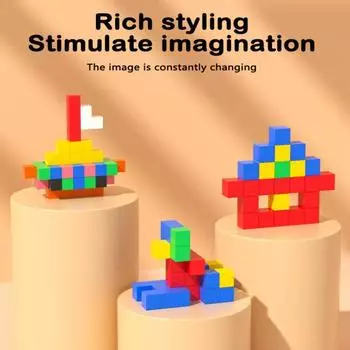 32/64/96 шт./компл. Магнитный куб, строительный блок, дошкольное обучение, образовательный, красочный строительный кирпич, строительство, игрушка STEM, подарок для малышей, мальчиков и девочек