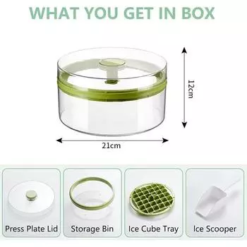 32/64 шт. легкосъемных формочек для льда с крышкой и совком для льда, многоразовые выдвижные формочки для льда в морозильной камере с ящиком для хранения