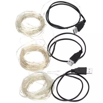 32,8-футовая светодиодная гирлянда из медного провода с USB-зарядкой для декоративных ламп для домашней вечеринки на Хэллоуин Colorful Light