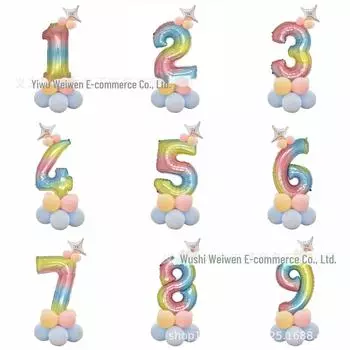 32-дюймовая колонна из воздушных шаров с радужным градиентом — украшение на детский день рождения и реквизит для фотосессии