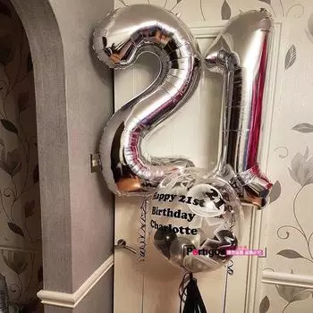 32-дюймовые большие 6-цветные воздушные шары из гелиевой фольги с большим номером, цифровые воздушные шары, украшения для дня рождения, вечеринки 0 чёрный