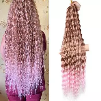 32-дюймовые длинные глубокие волны, плетение крючком, плетение океанских волн, наращивание волос #1B